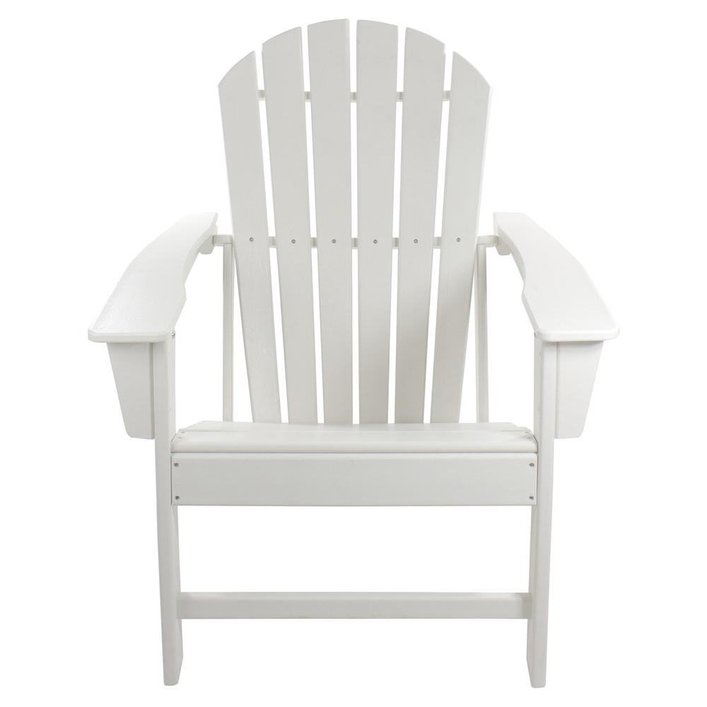 All Weather Recycled Plastic Outdoor Adirondack Chair  White. Picture 1