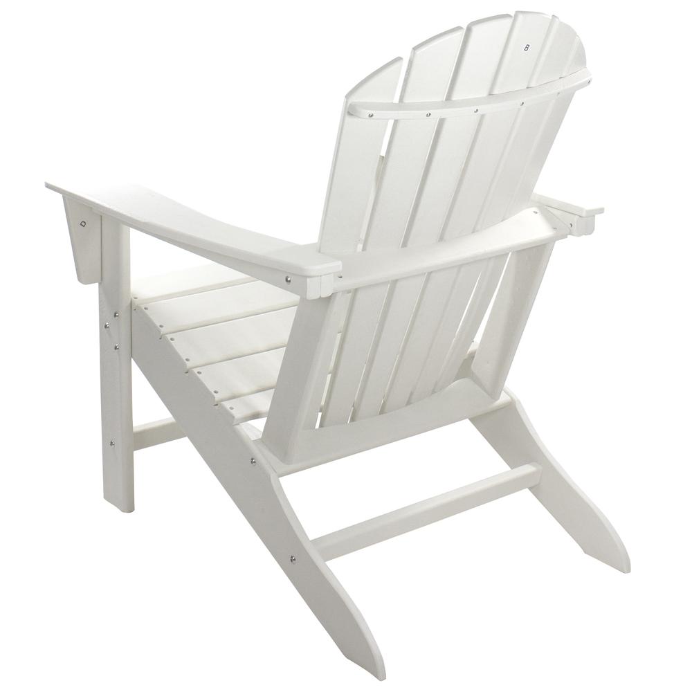 All Weather Recycled Plastic Outdoor Adirondack Chair  White. Picture 6