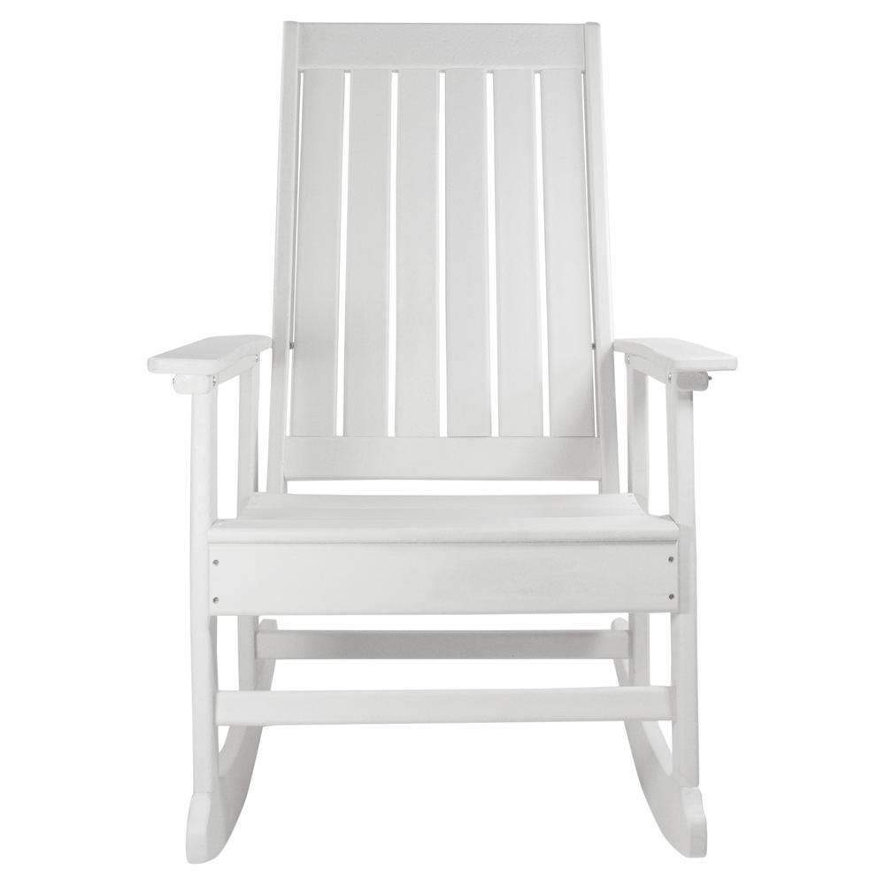All Weather Recycled Plastic Outdoor Rocking Chair  White. Picture 3
