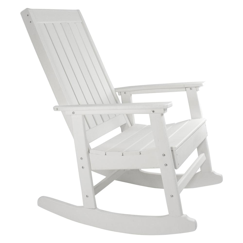 All Weather Recycled Plastic Outdoor Rocking Chair  White. Picture 4