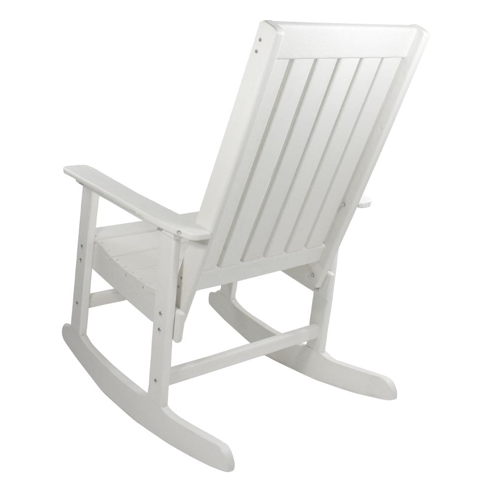 All Weather Recycled Plastic Outdoor Rocking Chair  White. Picture 5