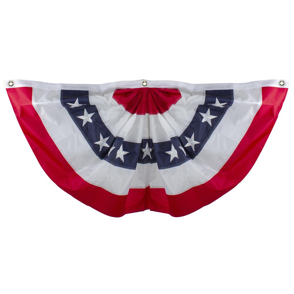 Patriotic Americana Pleated Bunting Flag 24" x 48". Picture 1