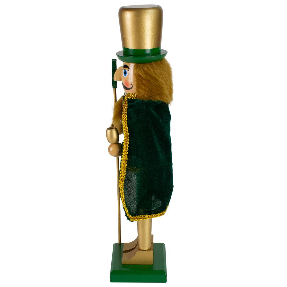 15" Green and Gold Luck of the Irish Christmas Nutcracker. Picture 3