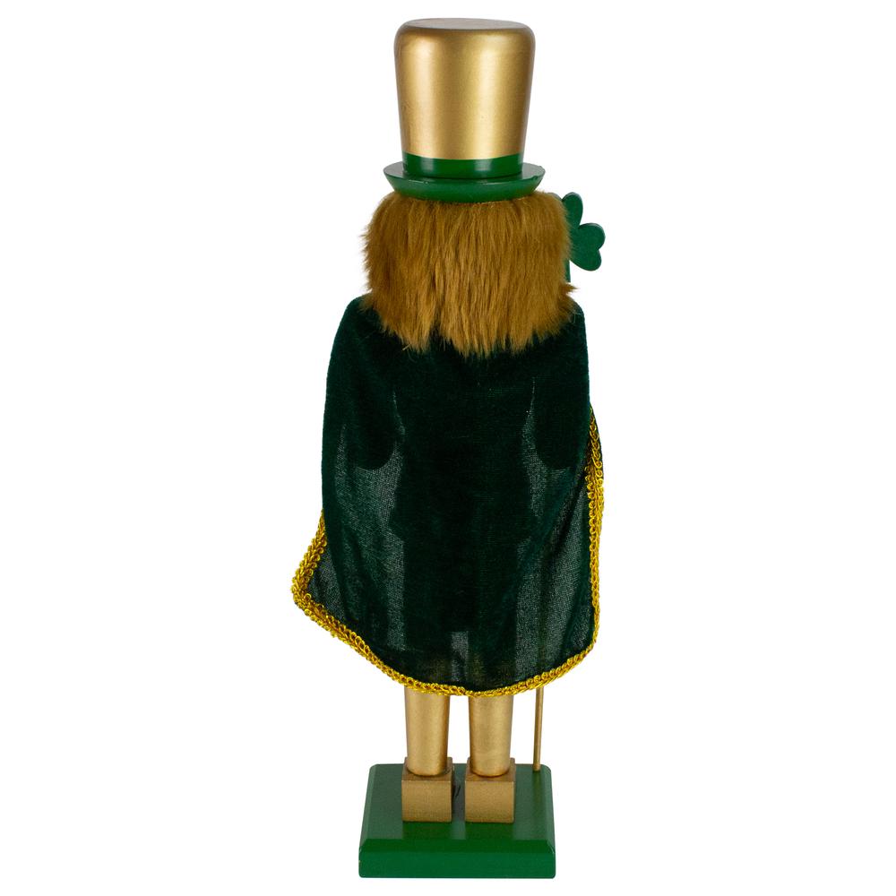 15" Green and Gold Luck of the Irish Christmas Nutcracker. Picture 5