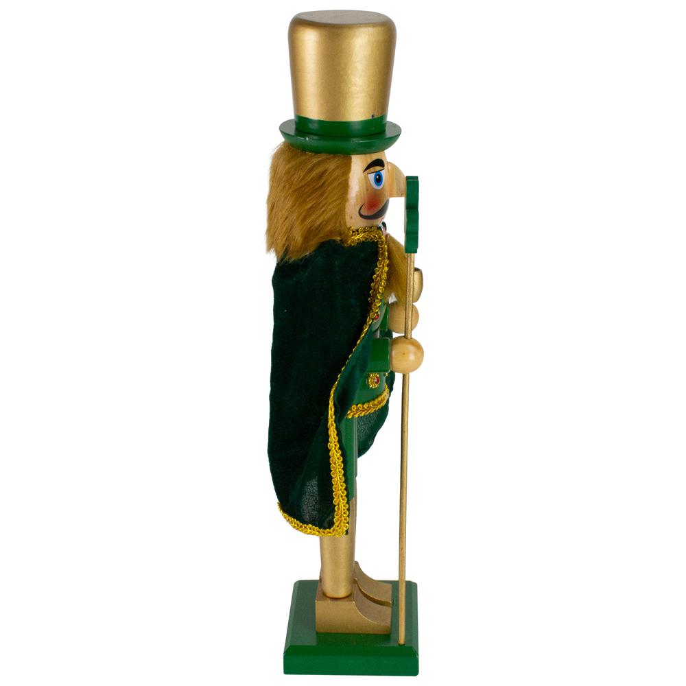 15" Green and Gold Luck of the Irish Christmas Nutcracker. Picture 4
