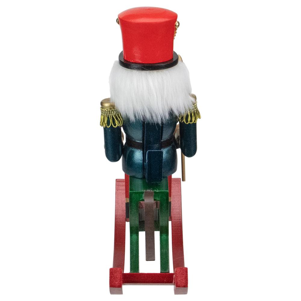 11.5 Red and Blue Christmas Nutcracker Soldier on Rocking Horse. Picture 5