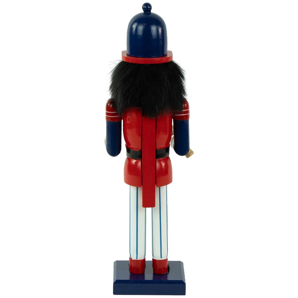 14" Red and Blue Wooden Christmas Nutcracker Baseball Player. Picture 5