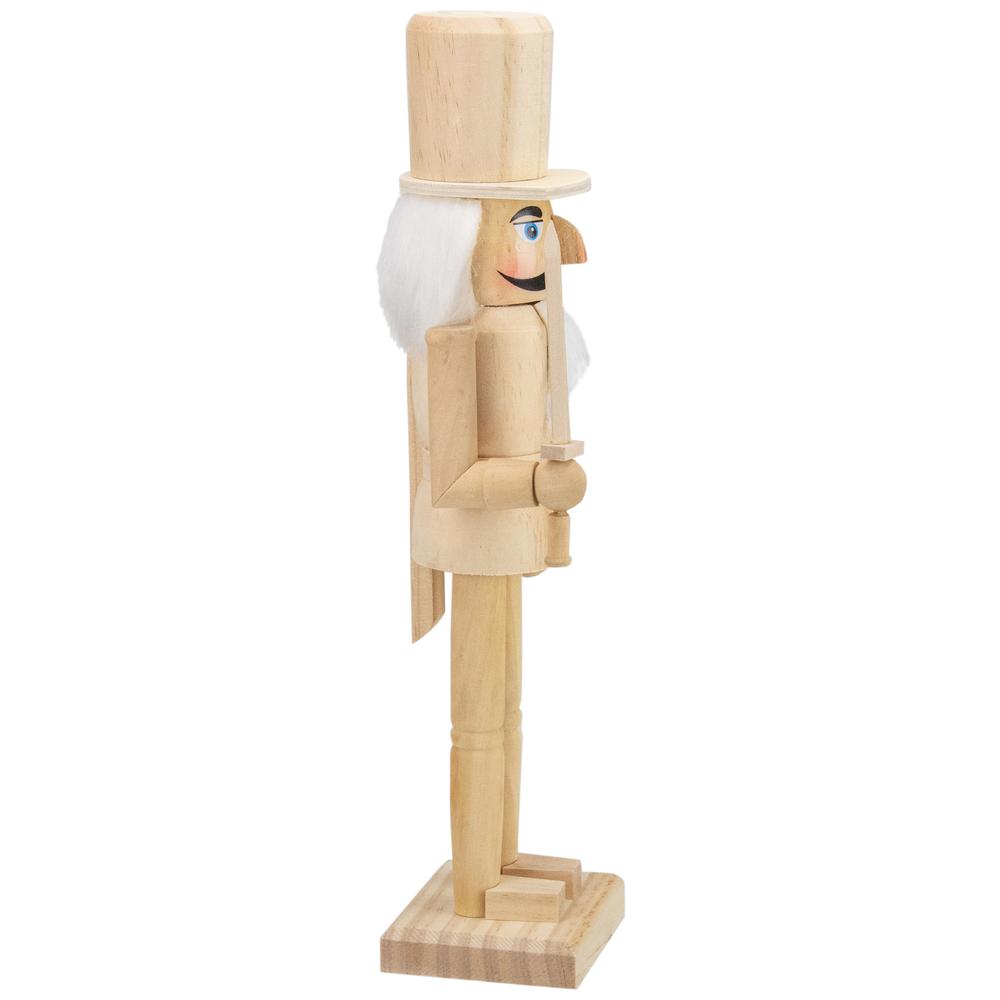 15" Unfinished Paintable Wooden Christmas Nutcracker with Sword. Picture 4
