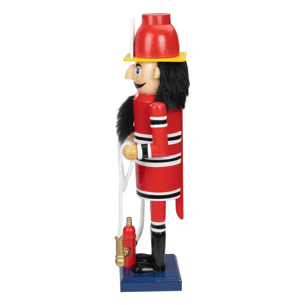 14 Red Wooden Fireman with Hose Christmas Nutcracker. Picture 4