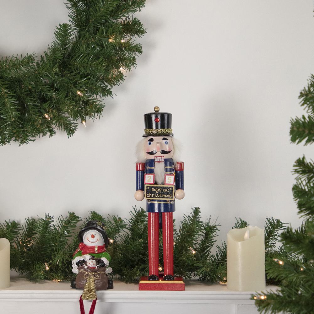 14" Red and Blue Christmas Nutcracker with Countdown Sign. Picture 2