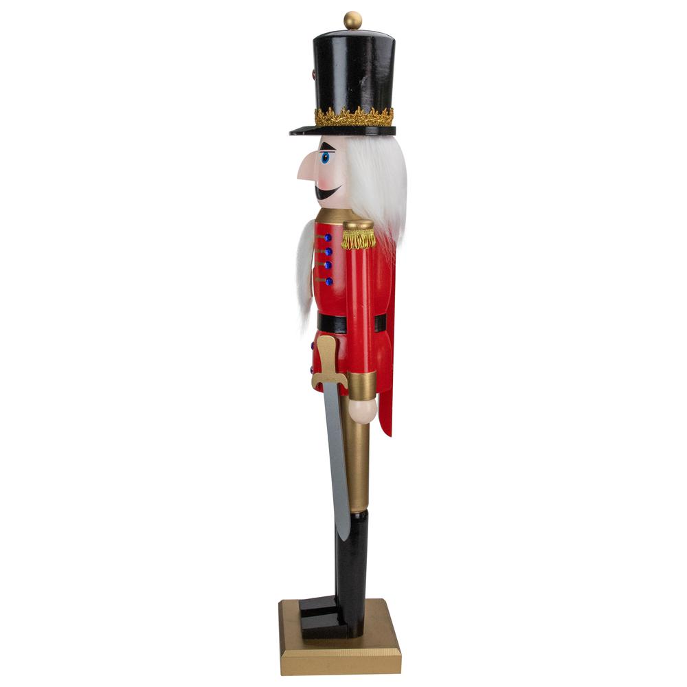 36" Red and Gold Christmas Soldier Nutcracker with Sword. Picture 4