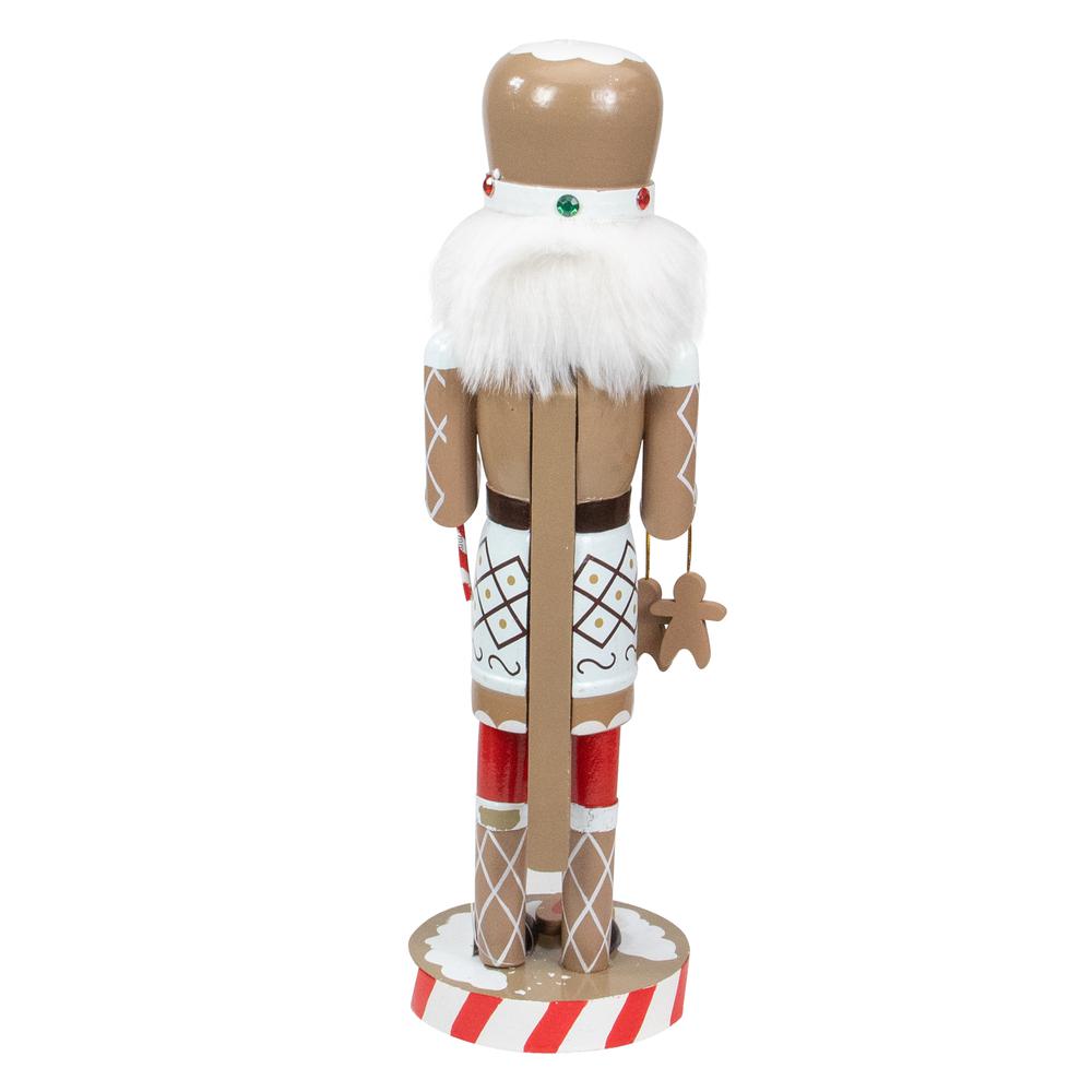 14" Beige and Red Gingerbread Chef Christmas Nutcracker. Picture 5