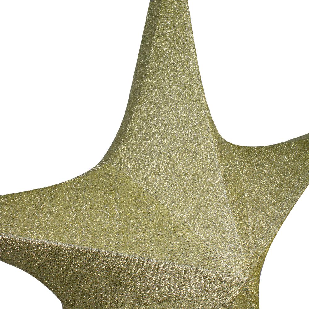 51" Gold Tinsel Foldable Christmas Star Outdoor Decoration. Picture 4