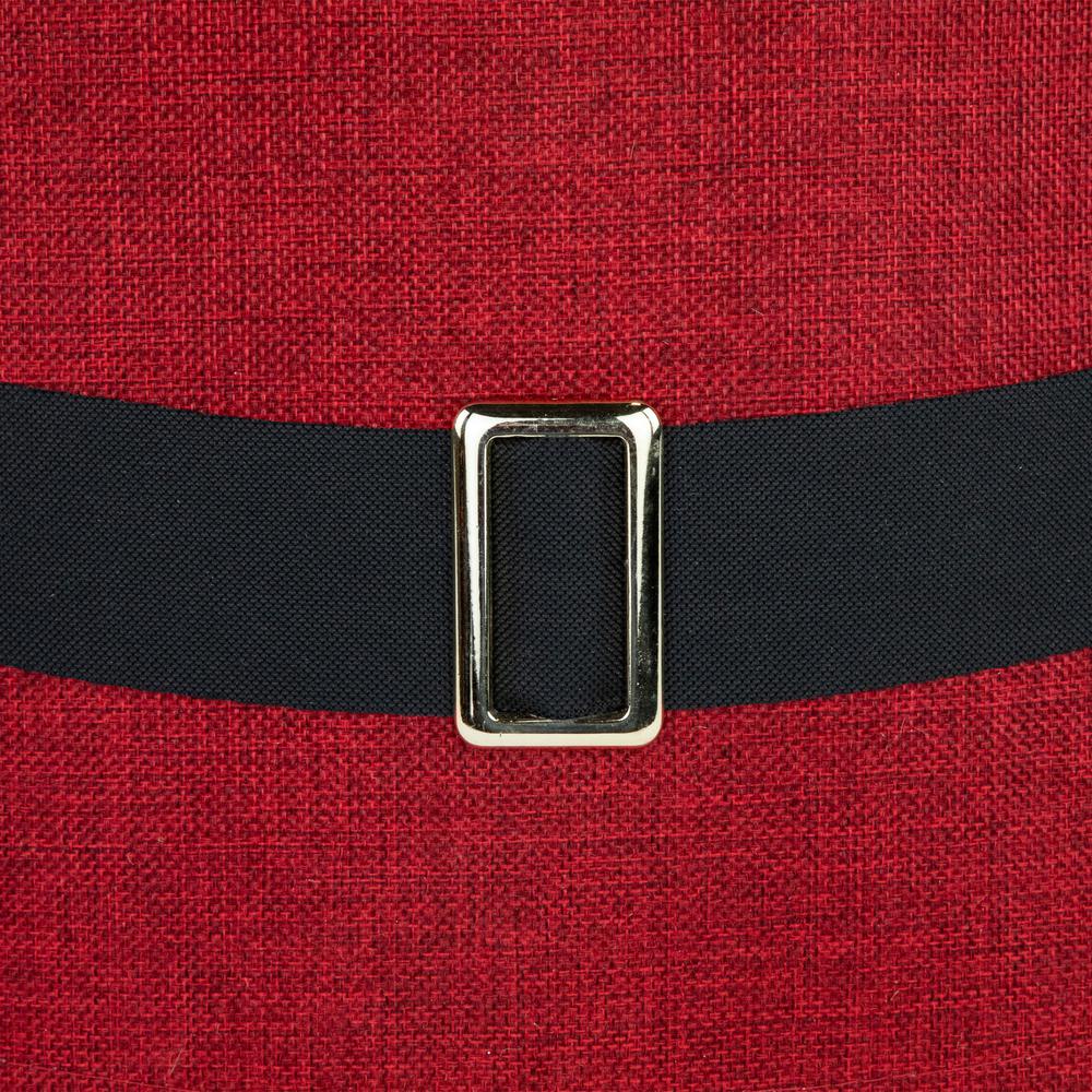 26.75" Red Santa's Belt Round Christmas Tree Collar. Picture 4