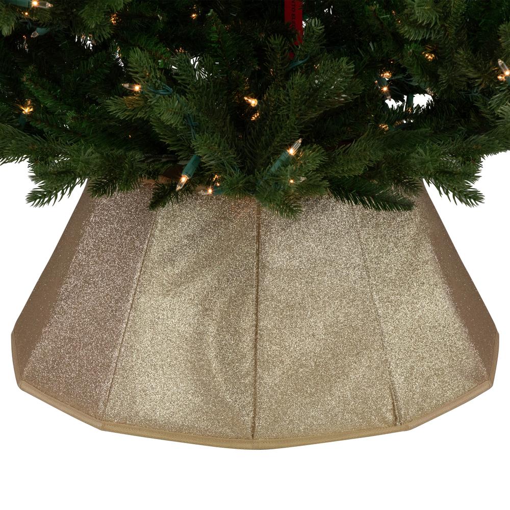 26" Metallic Gold Fabric Hexagonal Christmas Tree Collar. Picture 7