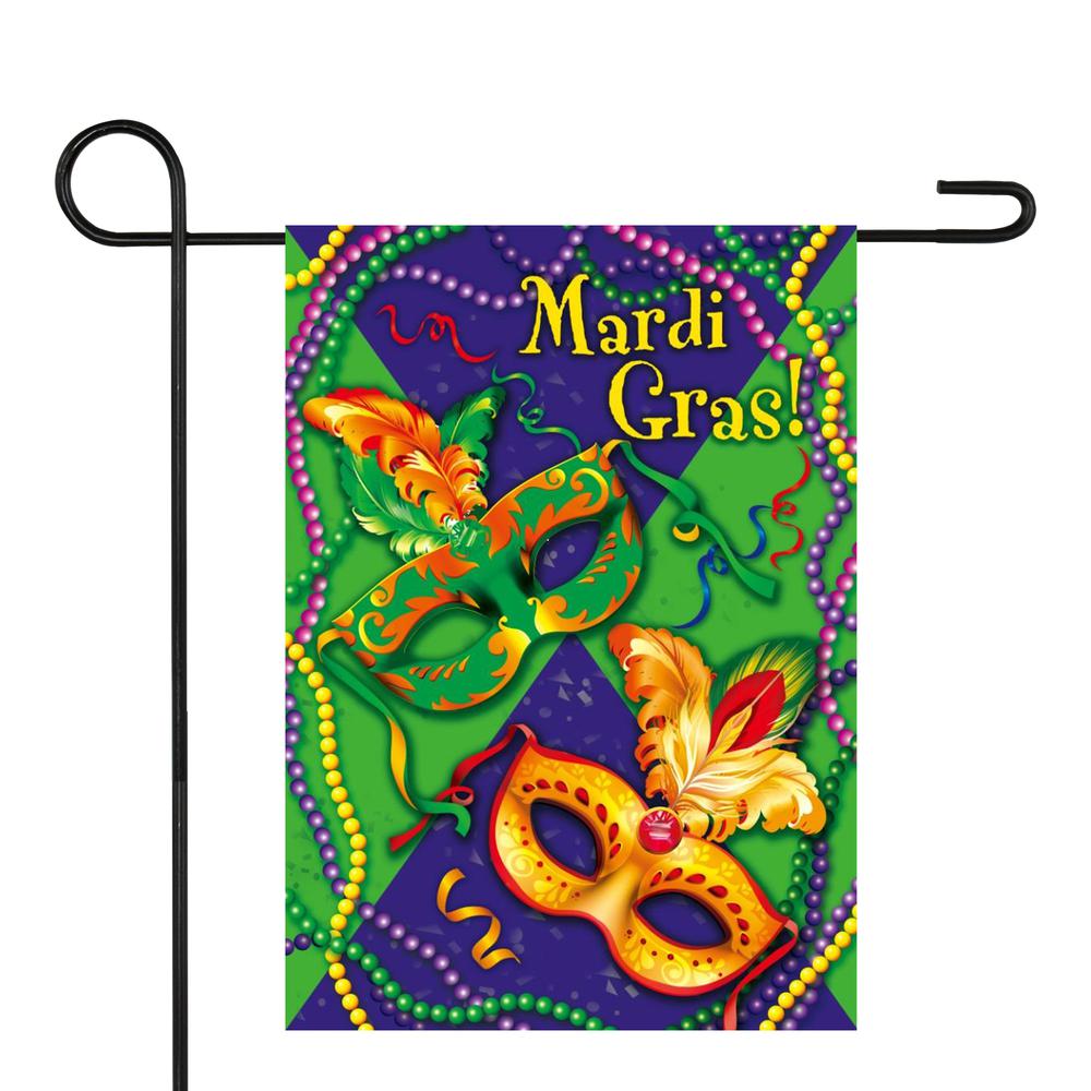 Mardi Gras Beads Outdoor Garden Flag 18" x 12.5". Picture 3