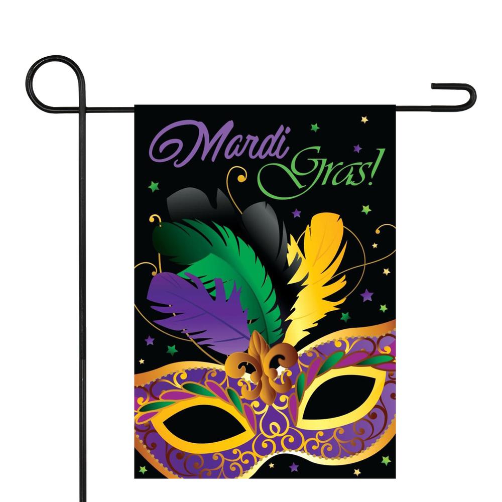 Mardi Gras Mask Outdoor Garden Flag 18" x 12.5". Picture 3