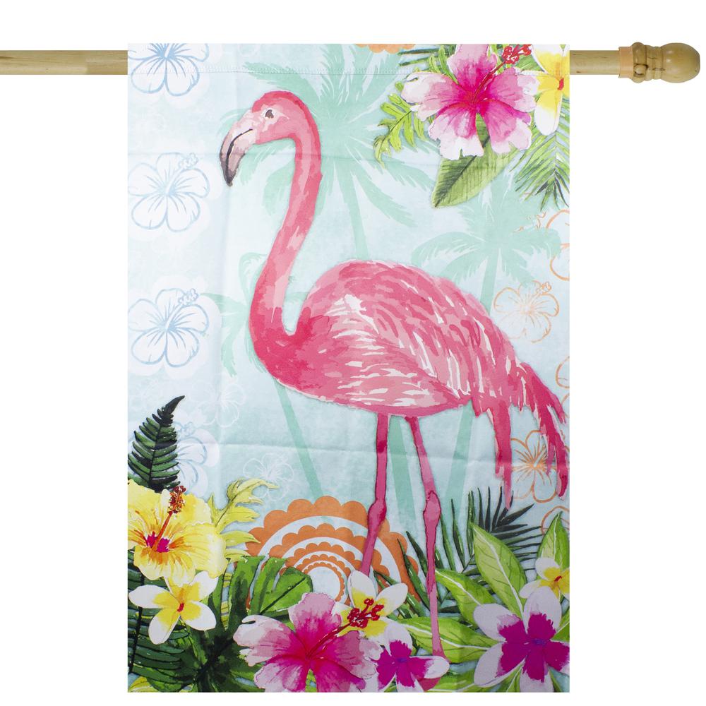 Tropical Flamingo Spring Outdoor House Flag 28" x 40". Picture 1