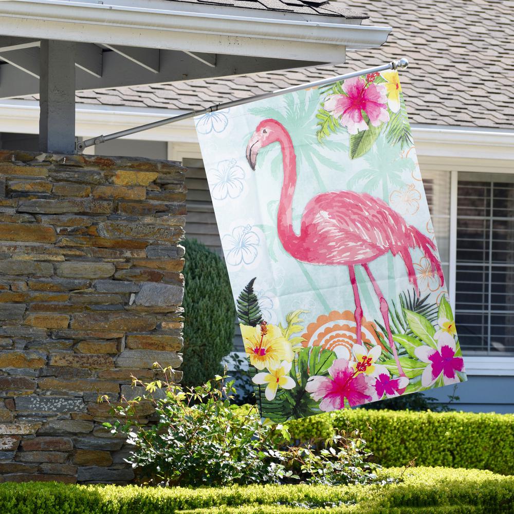 Tropical Flamingo Spring Outdoor House Flag 28" x 40". Picture 4