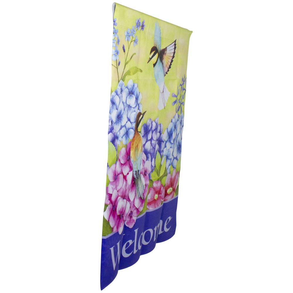 Welcome Floral Hummingbird Outdoor House Flag 28" x 40". Picture 4