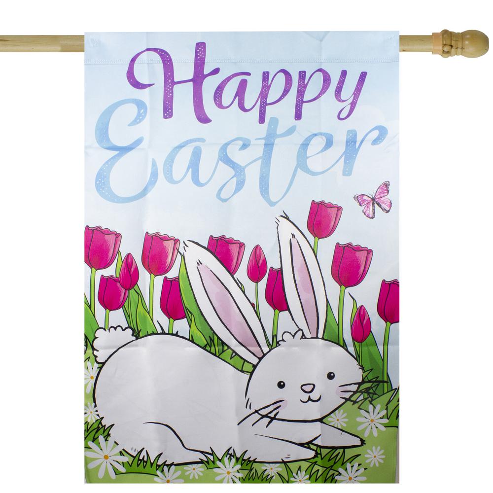 Happy Easter Bunny Outdoor House Flag 28" x 40". Picture 1