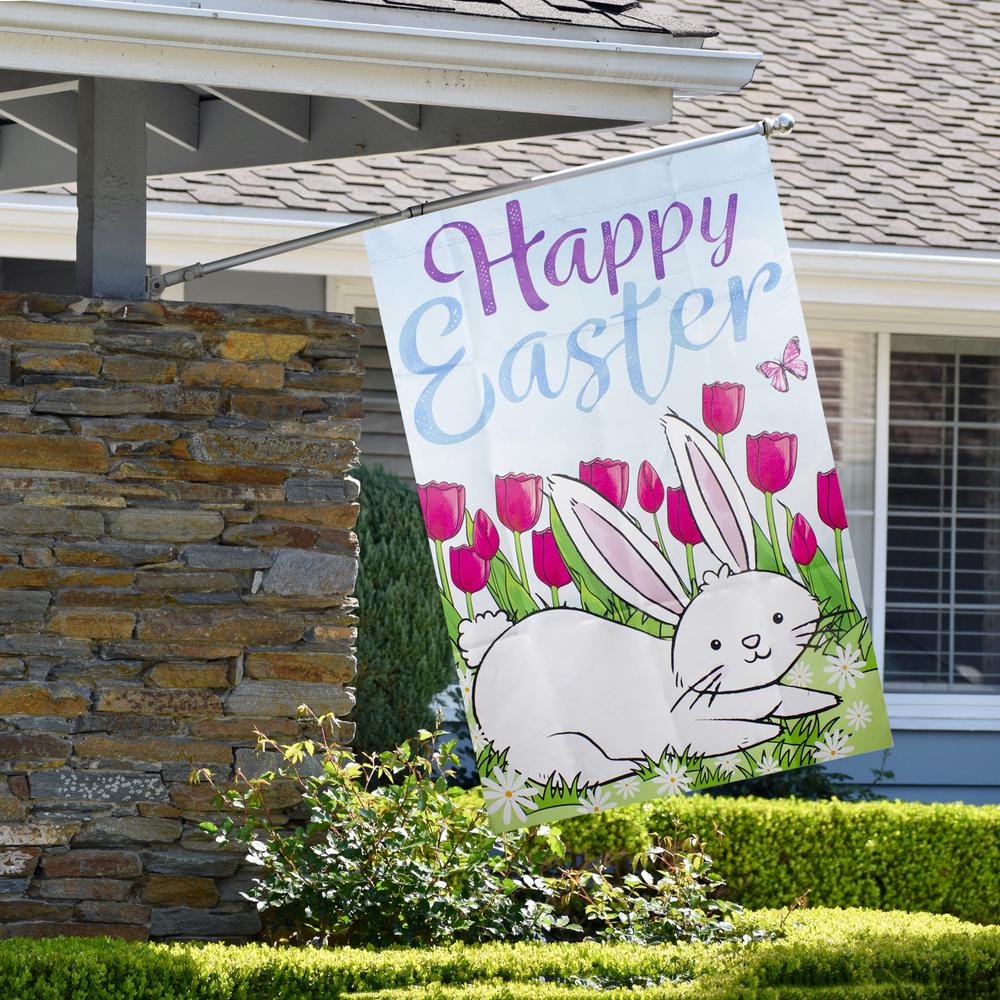 Happy Easter Bunny Outdoor House Flag 28" x 40". Picture 4