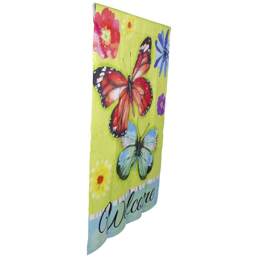 Welcome Butterflies Green Outdoor House Flag 28" x 40". Picture 4