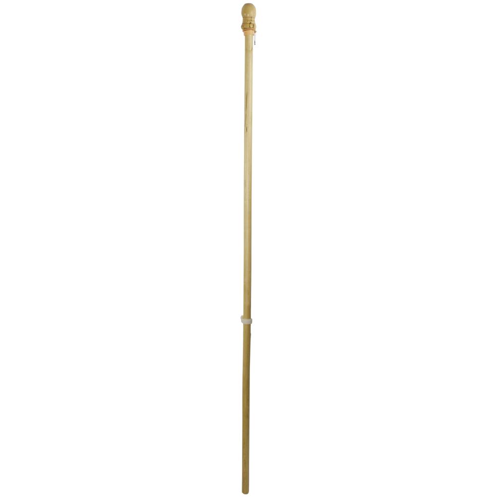 5' Wooden Flagpole with Anti-Furling Ring and Bracket Kit. Picture 1