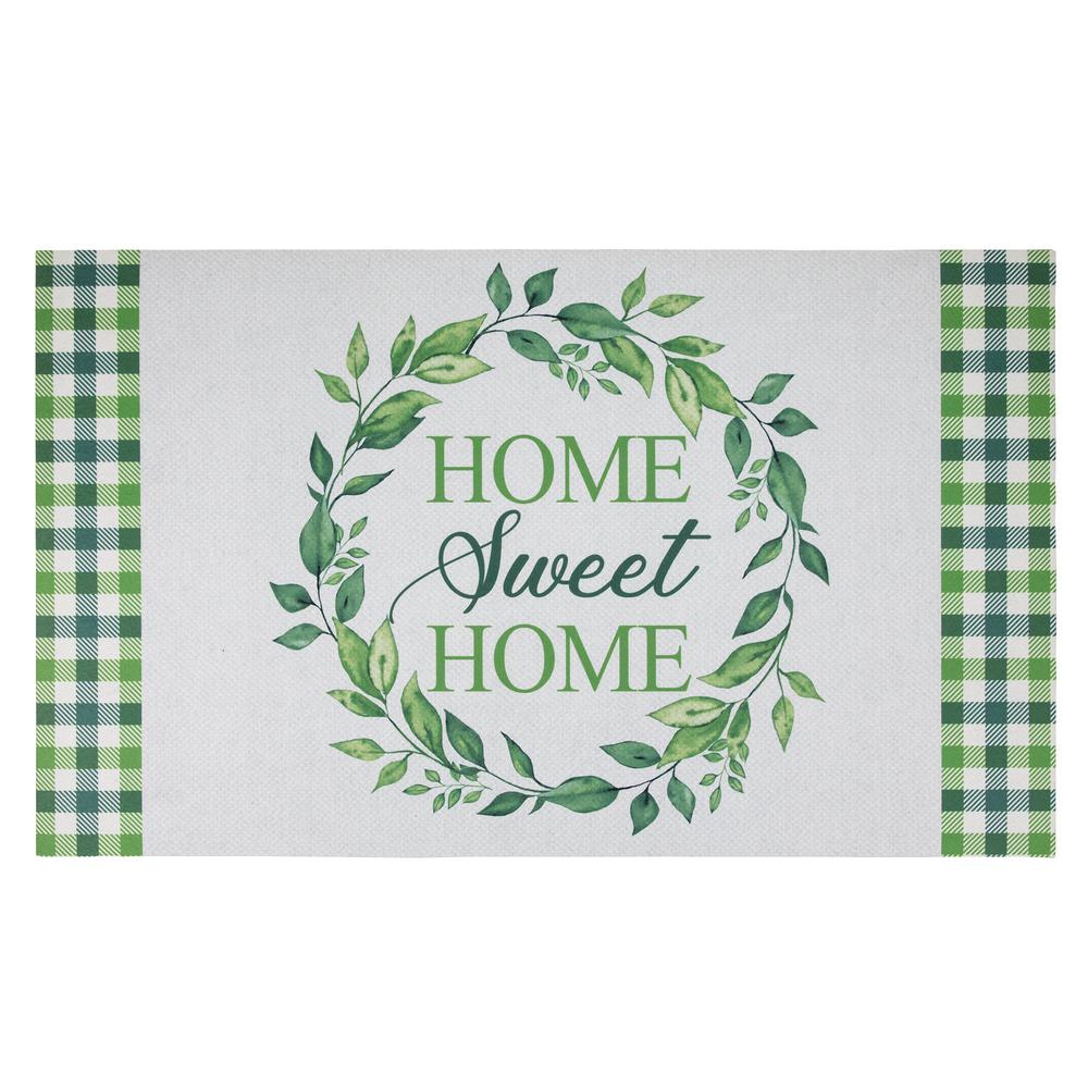 Home Sweet Home Gingham Doormat 18" x 30". Picture 1