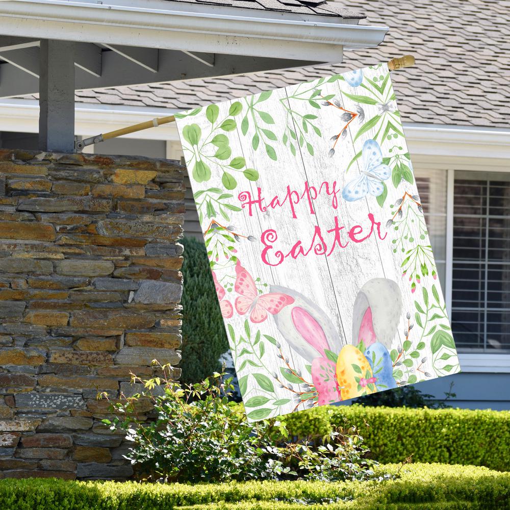 Happy Easter Bunny Ears Outdoor House Flag 28" x 40". Picture 3
