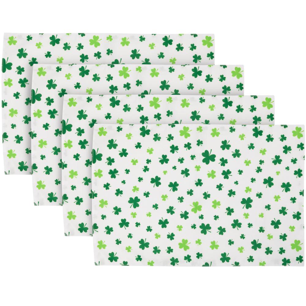 Set of 4 Shamrock Printed St. Patrick's Day Placemats 18". Picture 1