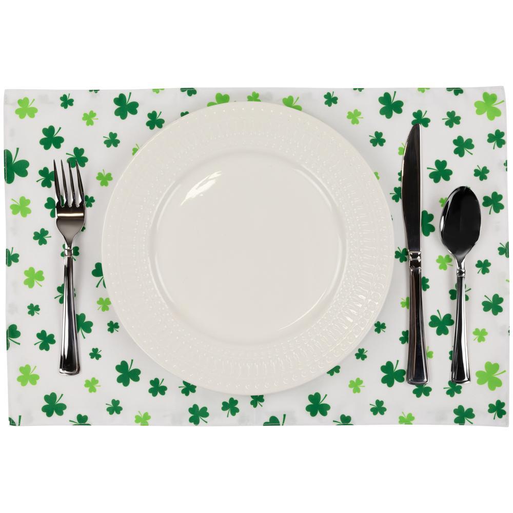 Set of 4 Shamrock Printed St. Patrick's Day Placemats 18". Picture 4