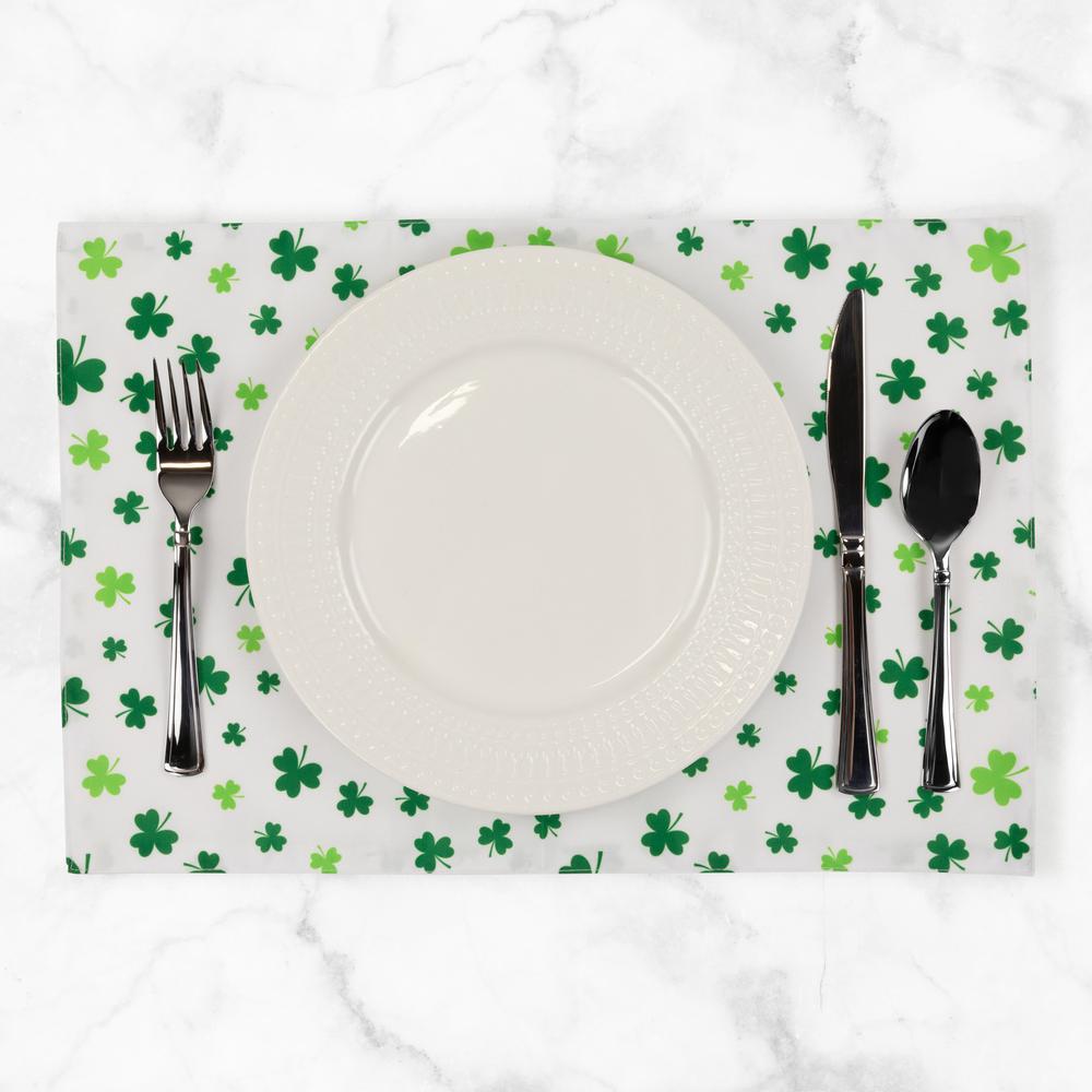 Set of 4 Shamrock Printed St. Patrick's Day Placemats 18". Picture 5