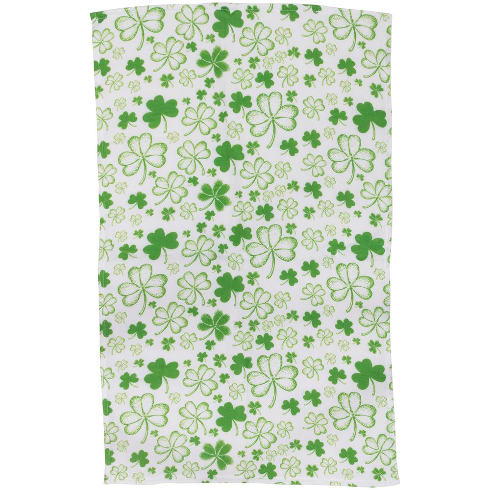Set of 2 Shamrocks and Plaid St. Patrick's Day Kitchen Tea Towels 26". Picture 2