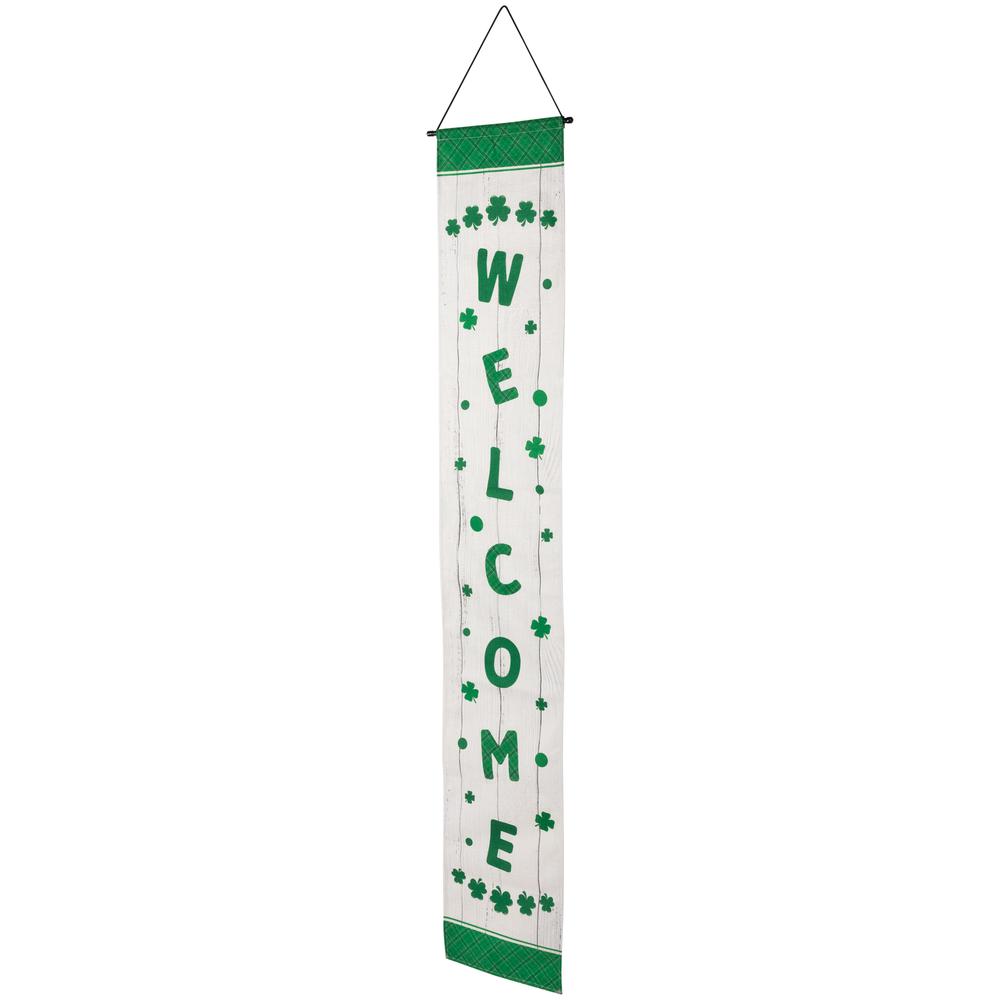 Set of 2 Welcome St. Patrick's Day Porch Door Hanging Banners 71". Picture 4