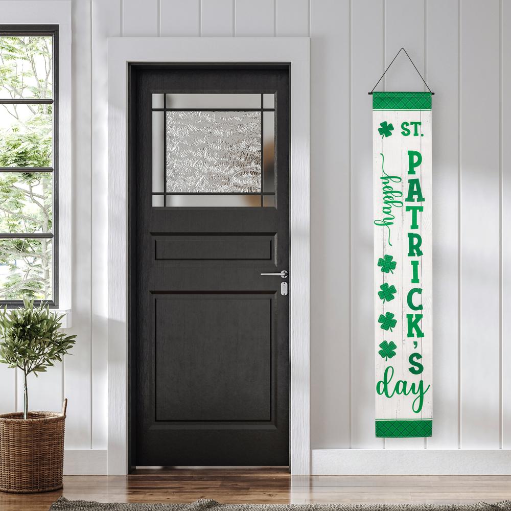 Set of 2 Welcome St. Patrick's Day Porch Door Hanging Banners 71". Picture 6