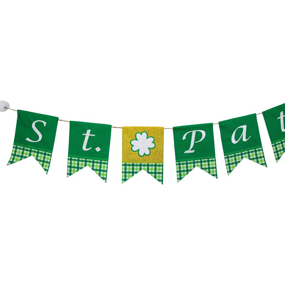 7.5' Plaid "St. Patrick's" Swallowtail Flag Wall Banner. Picture 2