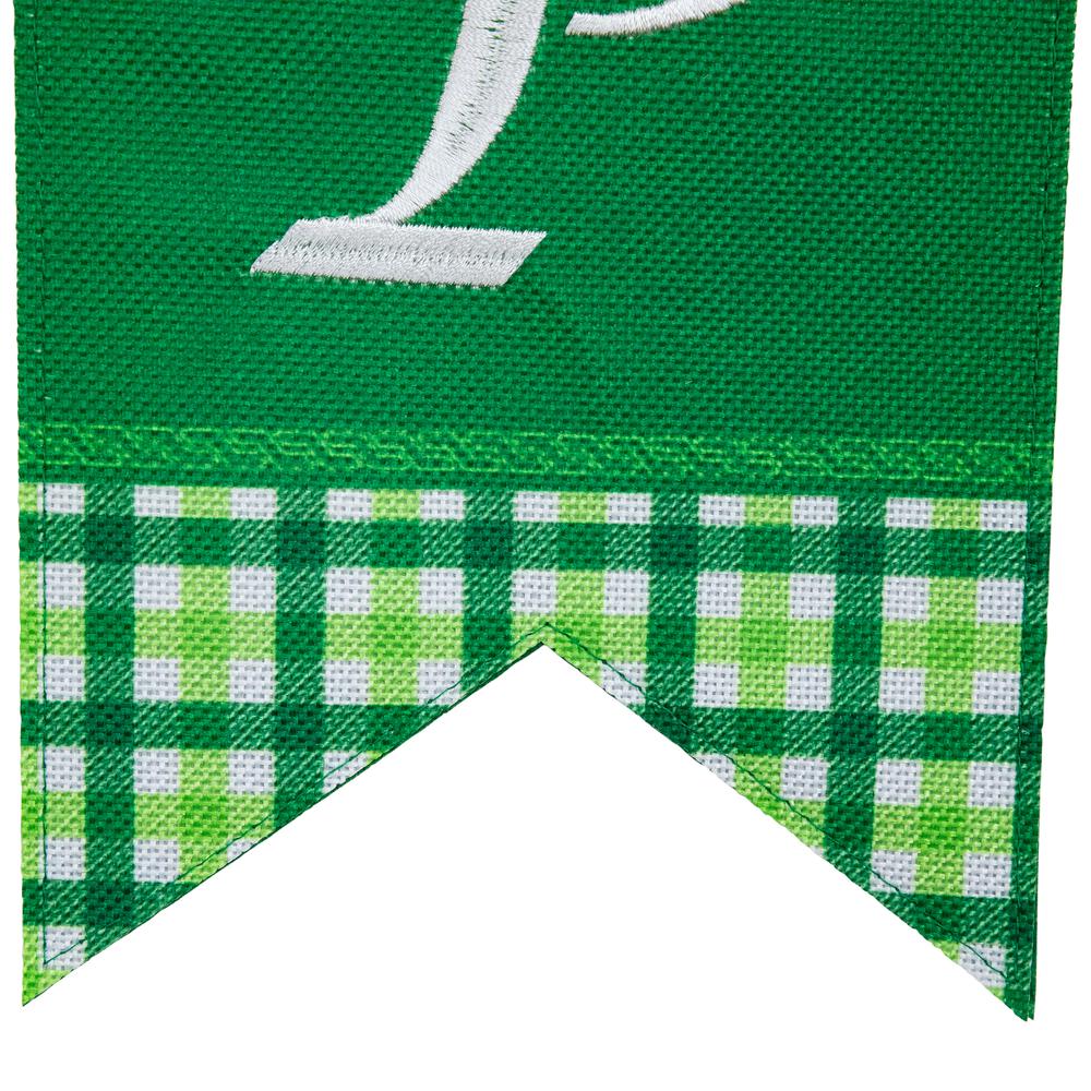 7.5' Plaid "St. Patrick's" Swallowtail Flag Wall Banner. Picture 5