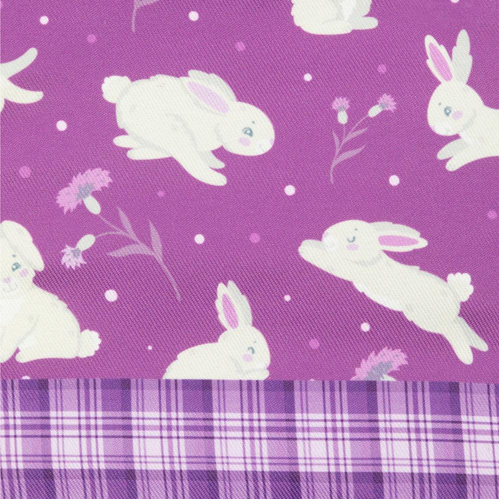 Set of 2 Purple Floral Easter Bunny Oven Mitts 13.75". Picture 3