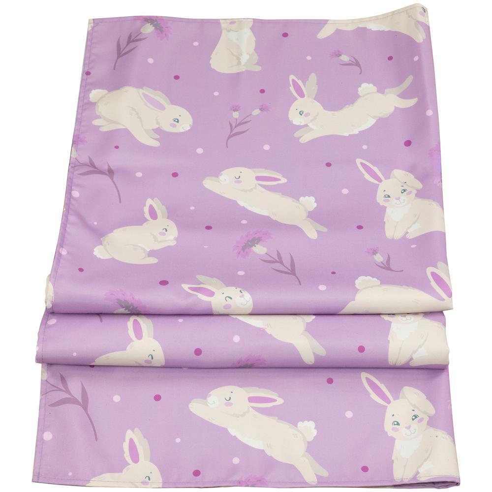 70" Purple Easter Bunny Rectangular Tablecloth. Picture 2