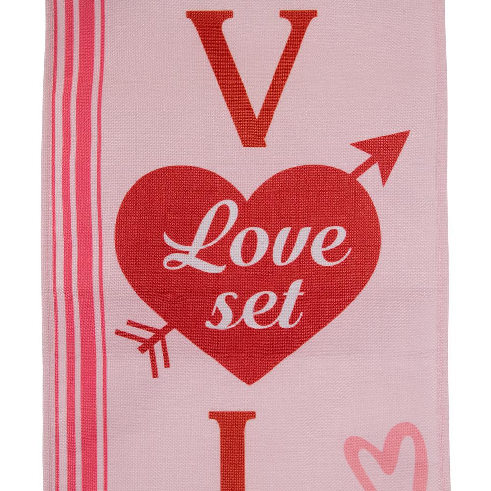Set of 2 Pink "Welcome" and "Happy Valentine's Day" Outdoor Door Banners 71". Picture 4