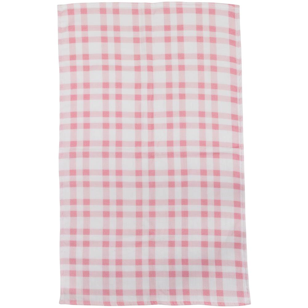 Set of 2 Hearts and Pink Plaid Valentine's Day Kitchen Tea Towels 26". Picture 3