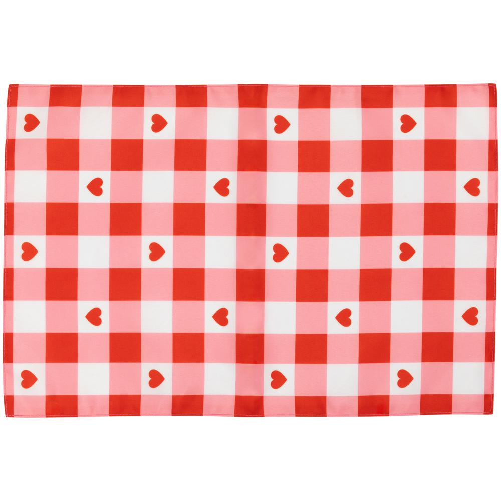 Set of 4 Checkered Hearts Valentine's Day Placemats 18". Picture 3