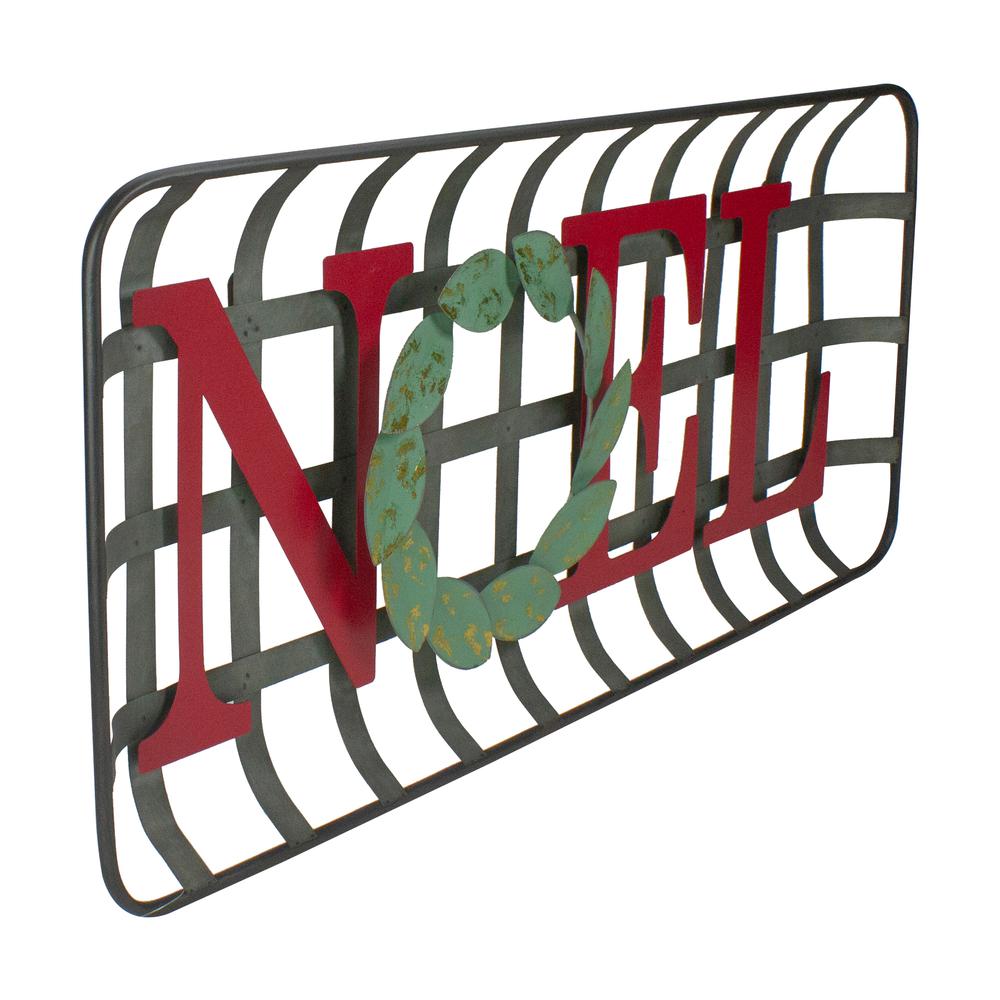 30" Red and Green "NOEL" Rustic Tobacco Basket Christmas Wall Decor. Picture 2