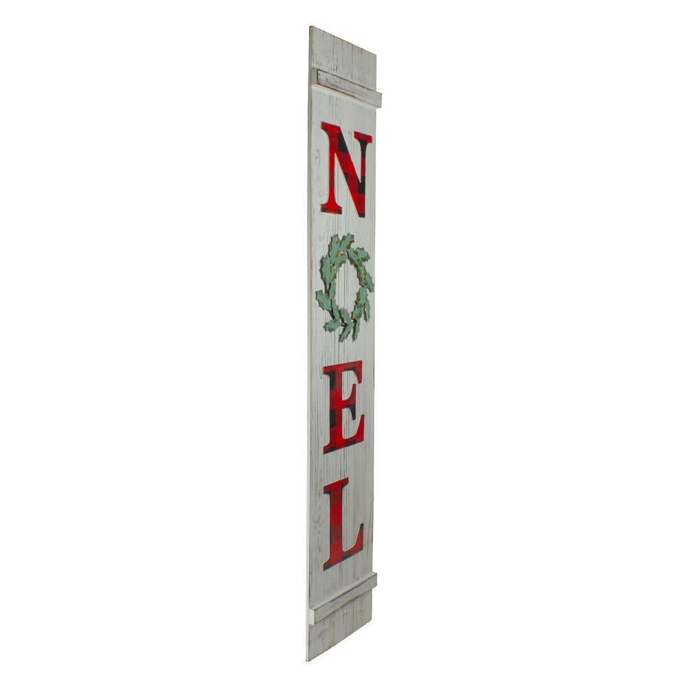 47.5" Red Buffalo Plaid Wooden Noel Christmas Wall Sign. Picture 2