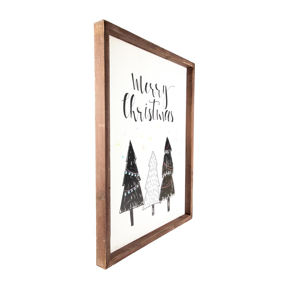 19.5" Merry Christmas with Holiday Trees Wall Sign. Picture 2