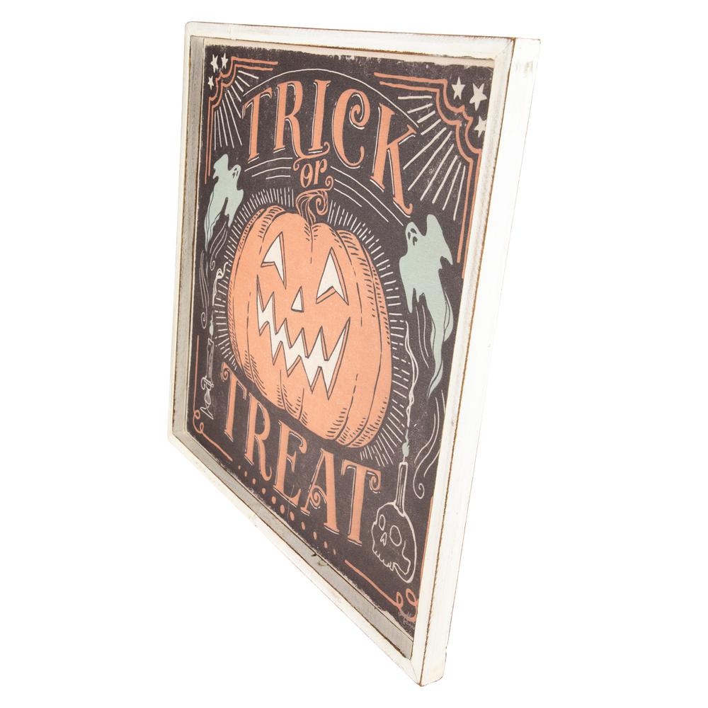 18.75" Trick or Treat Jack O Lantern Halloween Wall Sign. Picture 4