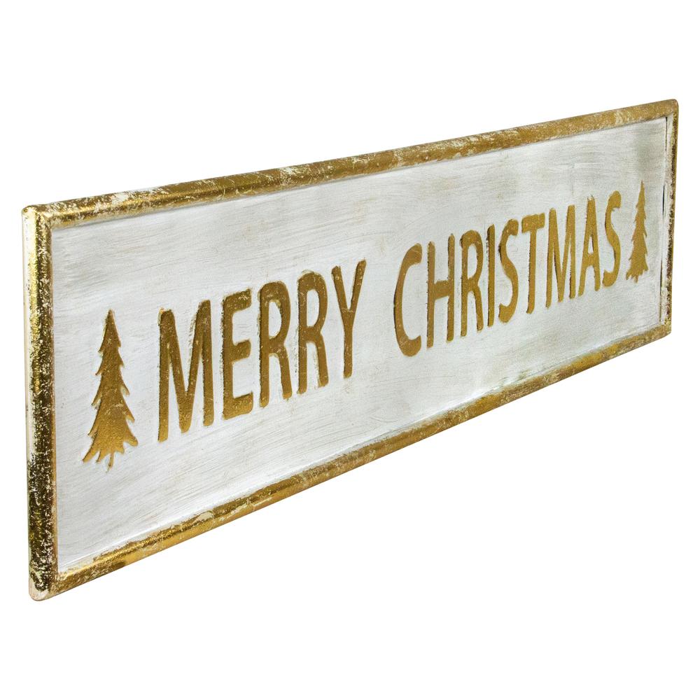 48" Metallic Gold Merry Christmas Metal Wall Sign. Picture 2