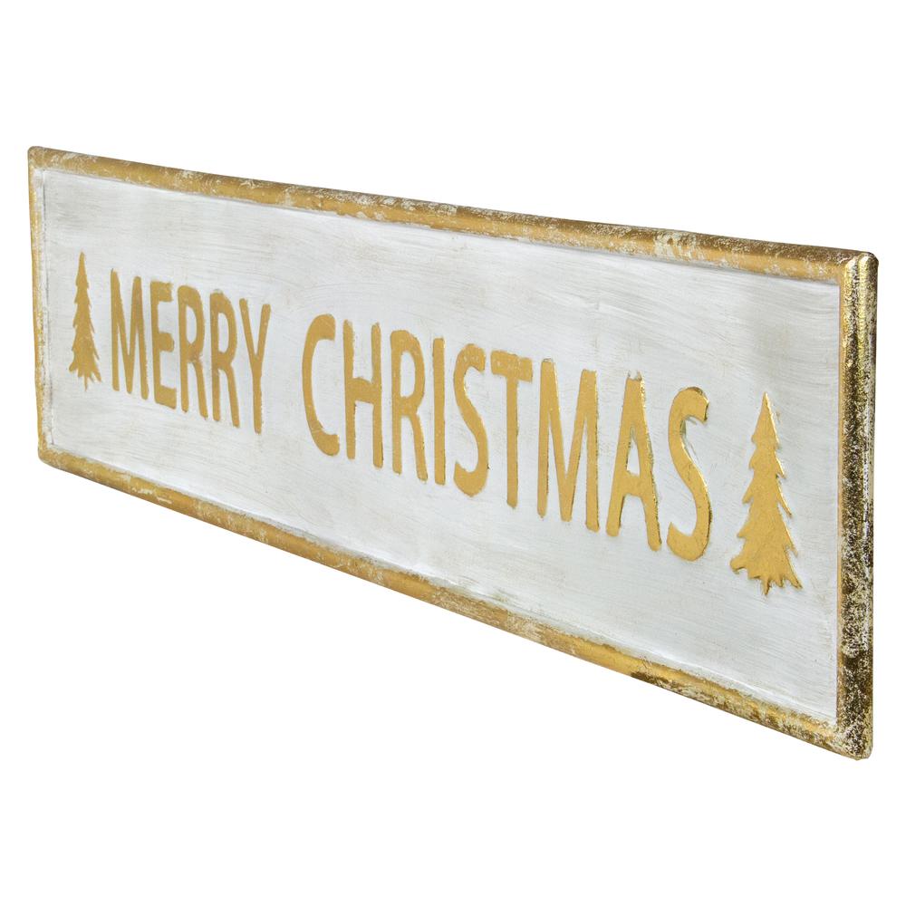 48" Metallic Gold Merry Christmas Metal Wall Sign. Picture 3