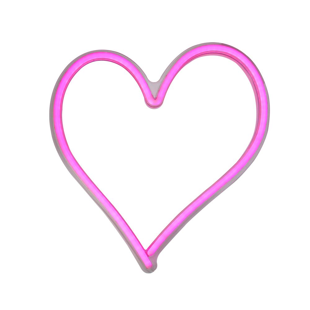 13.5" Pink LED Lighted Neon Style Valentines Day Heart Window Silhouette Sign. Picture 2